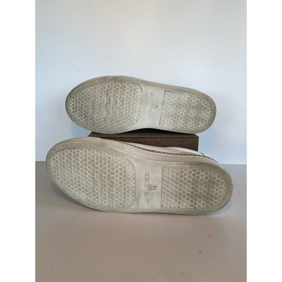 Anthropologie J/Slides white leather athleisure athletic lacee shoes size 5.5 - Picture 8 of 9